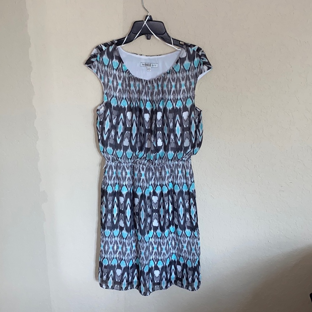 Semi formal Teal and Grey dress
